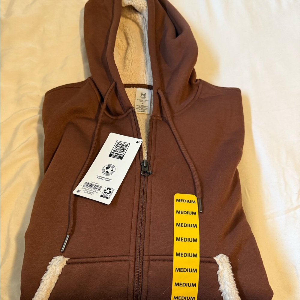 Brown Hooded Zip-Up Jacket